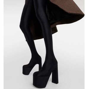 Balenciaga Black Camden is Platform Sock Boots Attached Legging